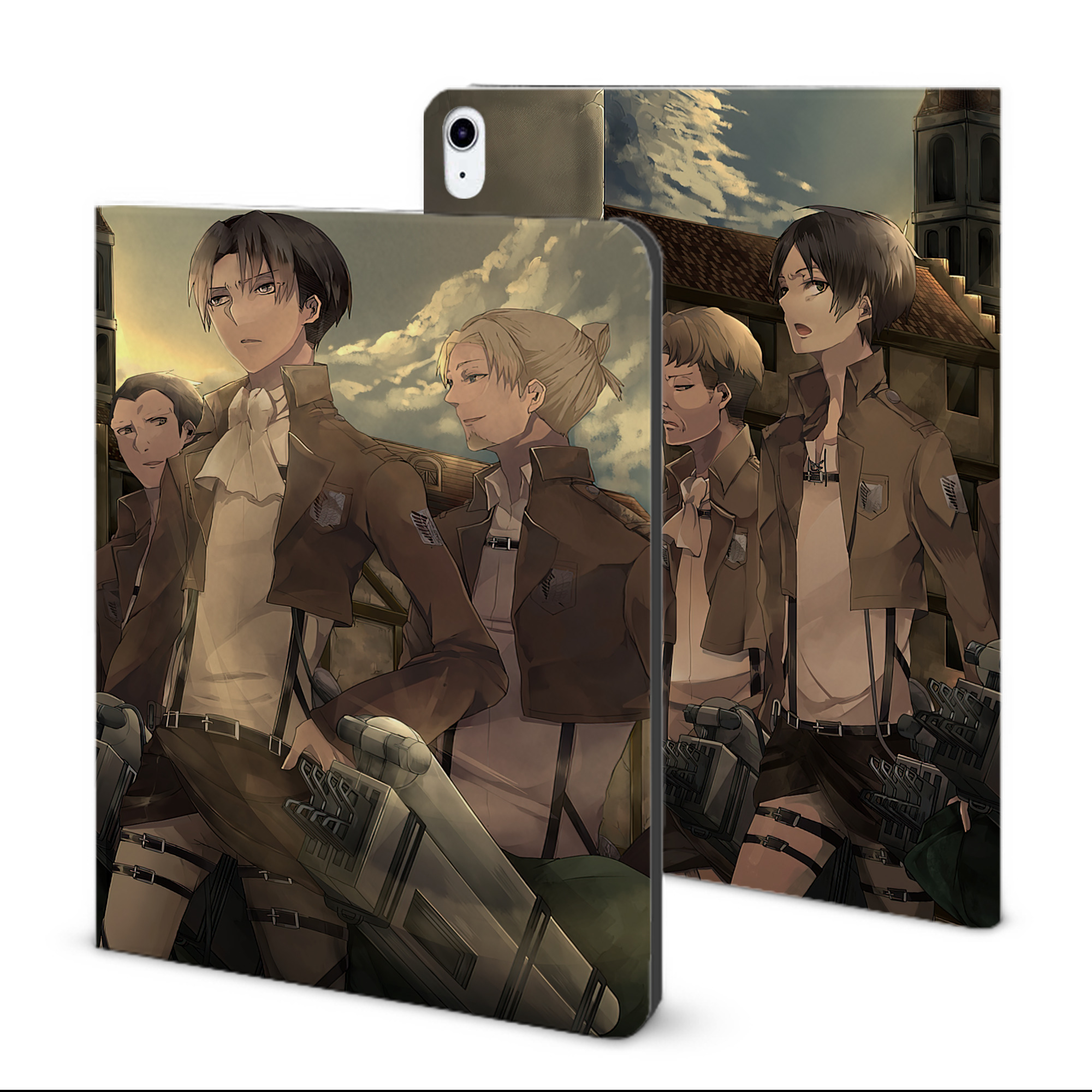（画像用） 進撃の巨人 Attack on Titan IPad ケース ブック型 PUレザー TPU 耐衝撃 軽量 薄型 ペン収納なし 全面保護 IPad 各モデル対応